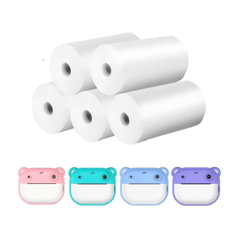 Zuigo Cemera Thermal Paper Rolls Photo Printer Refill Paper Roll Pack of 5= Photo Printer Refill Paper, Pack of 5 Paper Label(White)