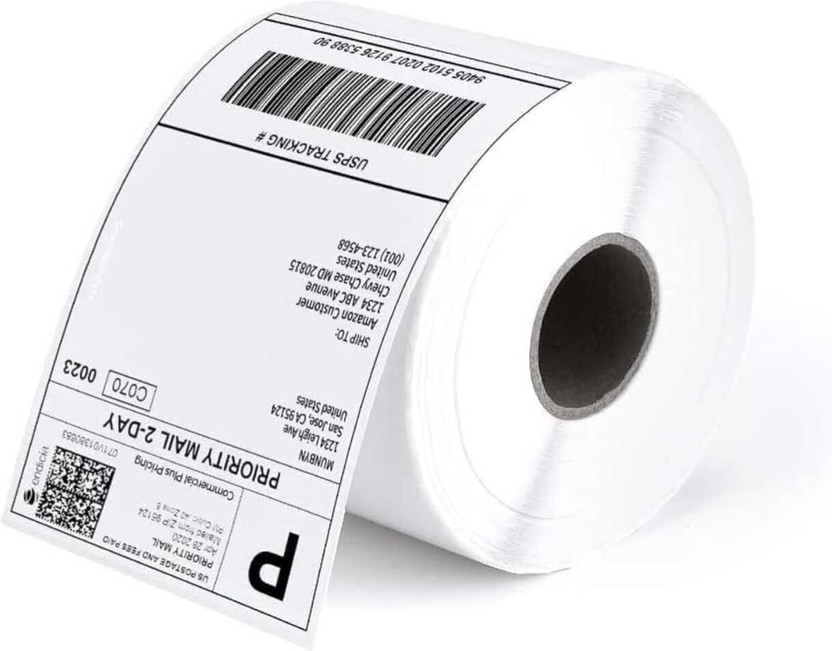 Sanvi Traders 5 x 3 inch Direct Thermal 500 Labels Per Roll standard shipping Label (White) new standard shipping labels Paper Label(White)