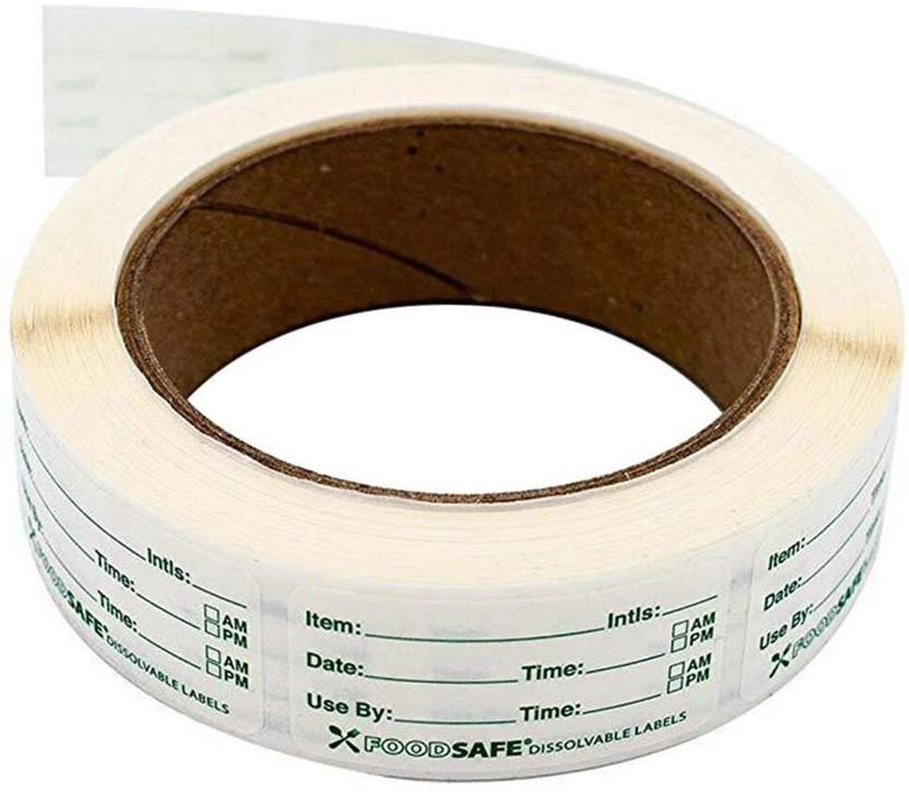 Glenvox Food label 250 pcs Self Adhesive Paper Label(White, Green)