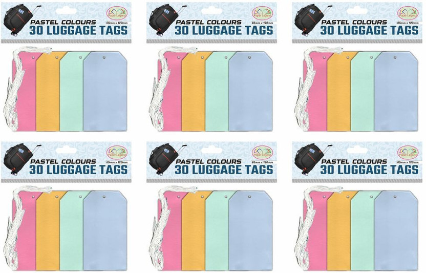 PLG EXPORTS PRIVATE LIMITED Pastel Luggage Tags with Durable White Threads Labels Gift Price Tags Travel Tag Pack of 180 Paper Label(Pastel Color)