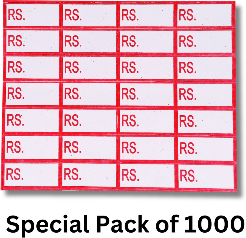 Printon 1000 Pcs RS Tag Label Sticker MRP Sticker Self Adhesive Paper Label(White, Red)