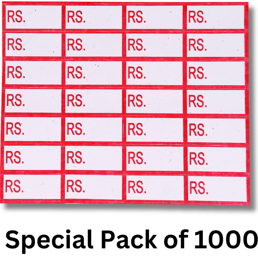 Printon 1000 Pcs RS Tag Label Sticker MRP Sticker Self Adhesive Paper Label(White, Red)