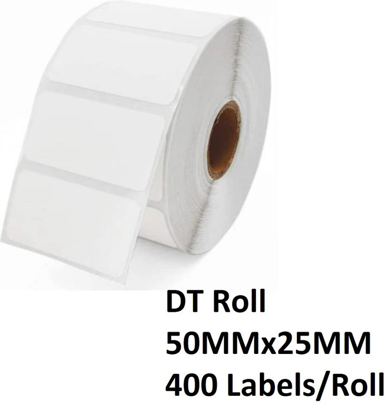 vonatic 50x25MM Direct Thermal Barcode Label Sticker 2x1 inches 400 Labels Per Roll - White Self Adhesive Sticker for Printing Barcoding Paper Label(White)