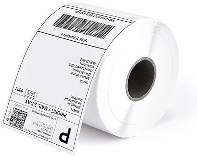 NAYA Direct Thermal Shipping Labels, 4"x 6" Sticker Rolls, 400 Labels per Roll Strong Adhesive, Barcode Compatible for E-Commerce Couriers Paper Label(White)