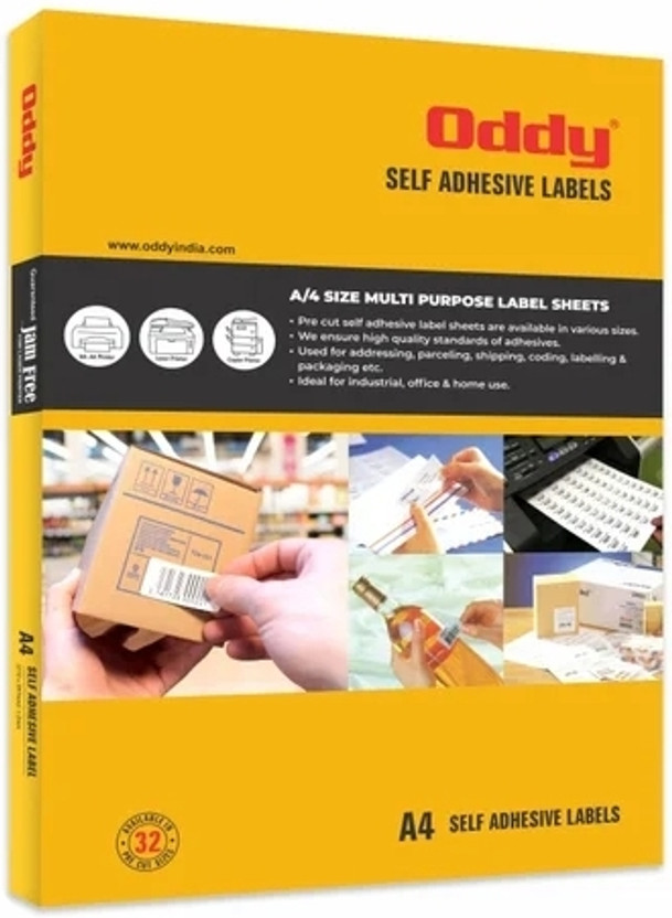 Oddy ST-2 A4 100 Label Sheets Self-Adhesive Paper Label(White)