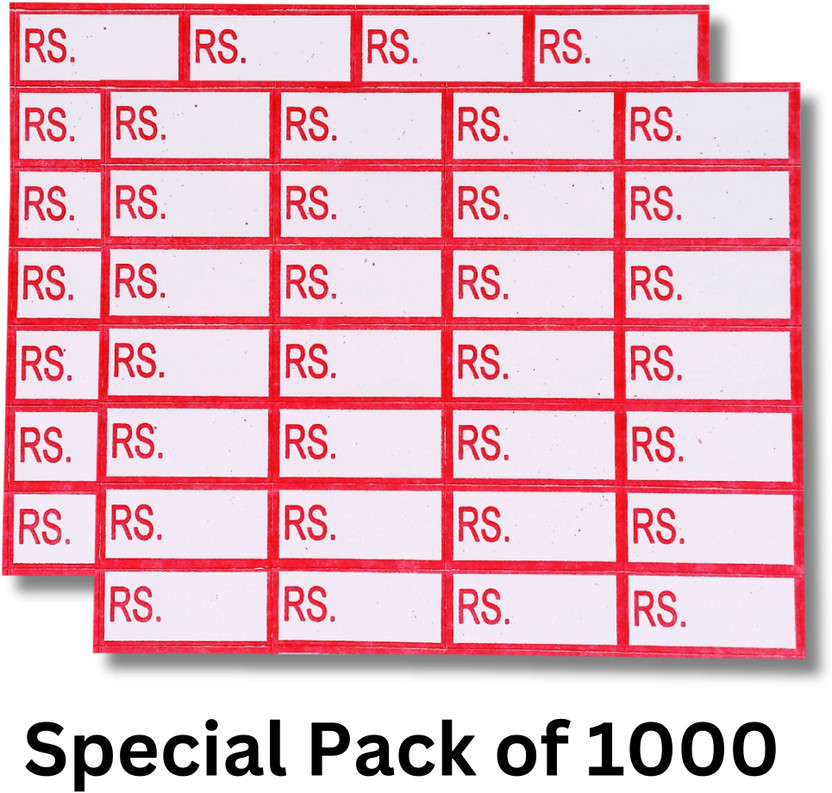 Printon 1000 Pcs RS Tag Label Sticker MRP Sticker Self Adhesive Paper Label(White, Red)