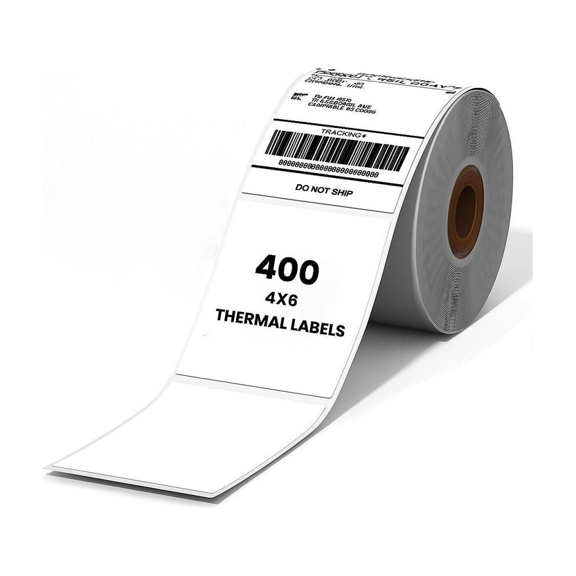 Beekay 1 Roll of Direct Thermal Barcode Label Sticker 4 x 6 inche 100mm x 150mm Self Adhesive Sticker for Barcoding Paper Label Paper Label(White)