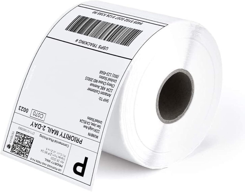 Yuvi SELF ADHESIVE DIRECT THERMAL SHIPPING ROLL 3*5 SELF ADHESIVE DIIRECT THERMAL Paper Label(White)