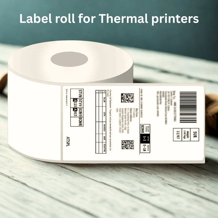 Homekrafts Label roll 4x6 inch for Thermal Printers (400 labels per roll) Self-Adhesive Paper Label(White)