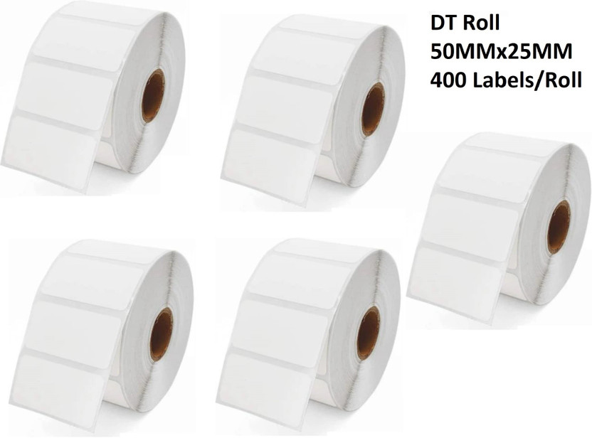 vonatic 400 Labels Per Roll - White Self Adhesive Sticker for Printing Barcoding Paper Label(White)