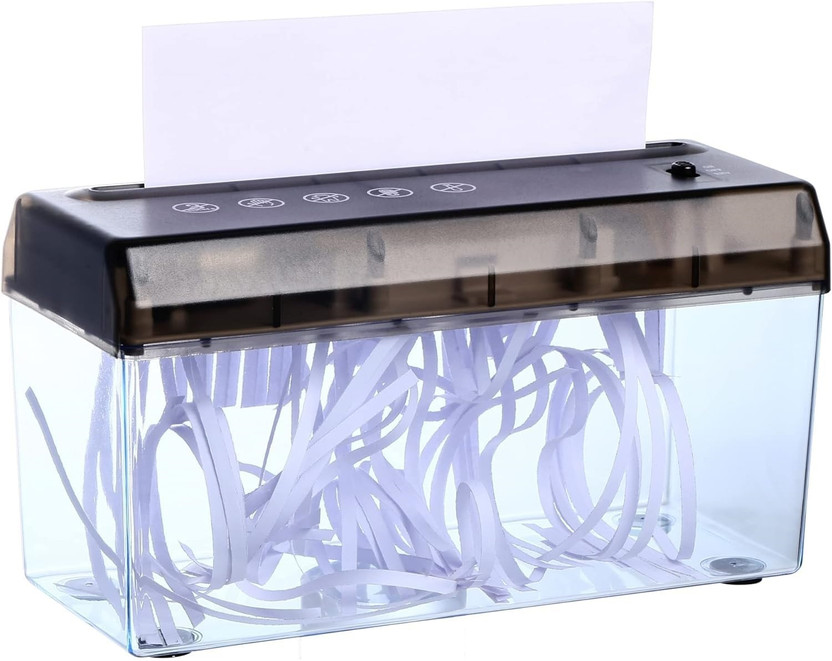 Inditradition Battery & USB Operated A4 Paper Shredder Machine, Compact with Strong (Black) Paper Trimmer(2)