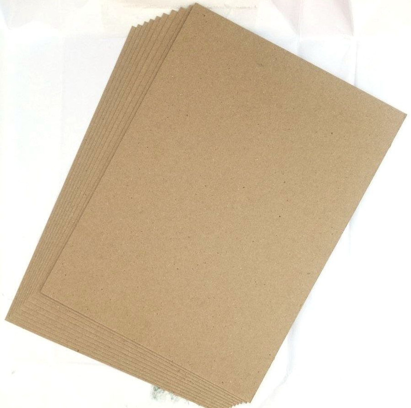 KRASHTIC Brown Thick Cardboard Perfect for School Projects, Model Making, and Craft Work Plain A4 490 gsm Craft paper(Set of 10, Brown)