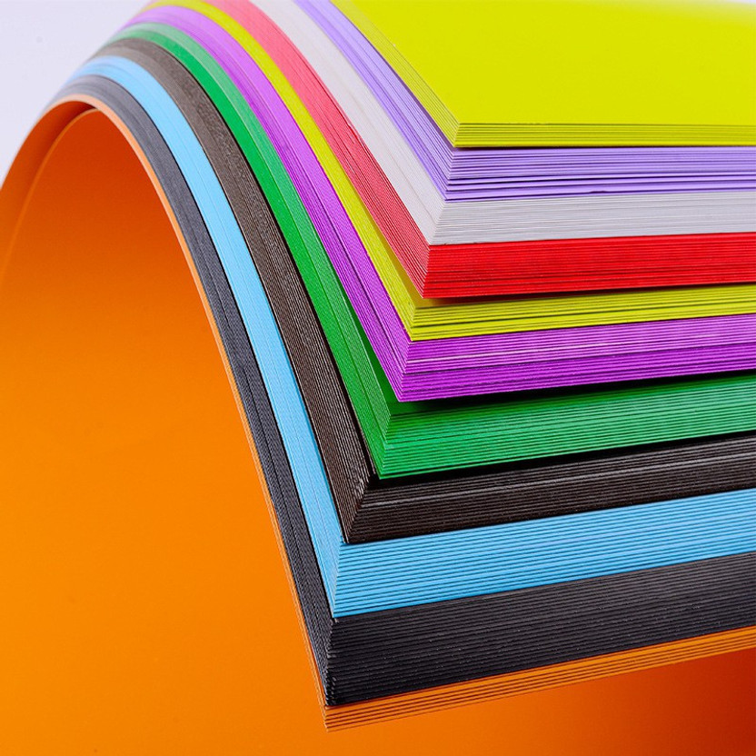 SHARMA BUSINESS Origami Paper Set of 50 Paper A4 Size Double Side Rich Color Plain A4 70 gsm Craft paper(Set of 50, Multicolor)