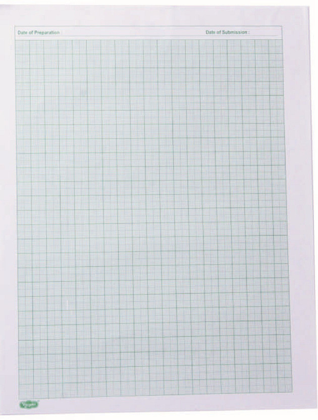 NOZOMI graph-papers-100pc,- No A4 size 220 gsm A4 paper(Set of 100, White, Light Blue)