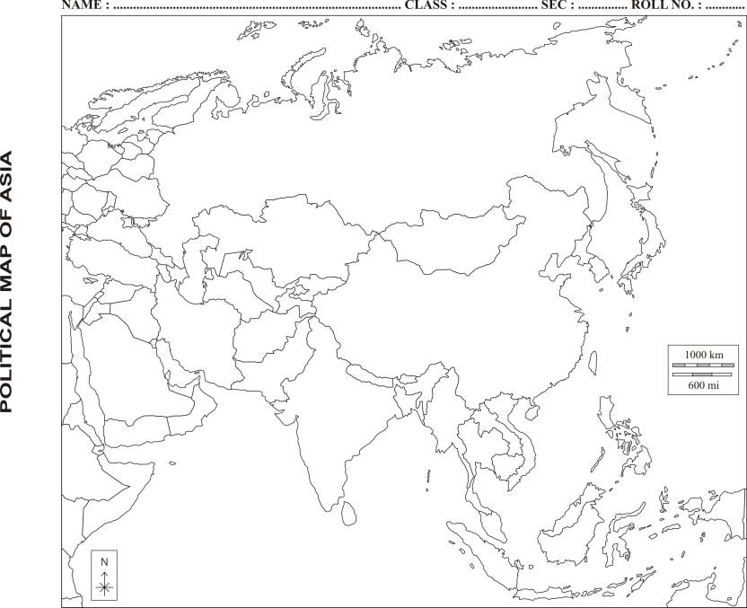 Flipkart.com | akanksha's Political Map of Asia (50 Sheets) Blank A4 70 ...