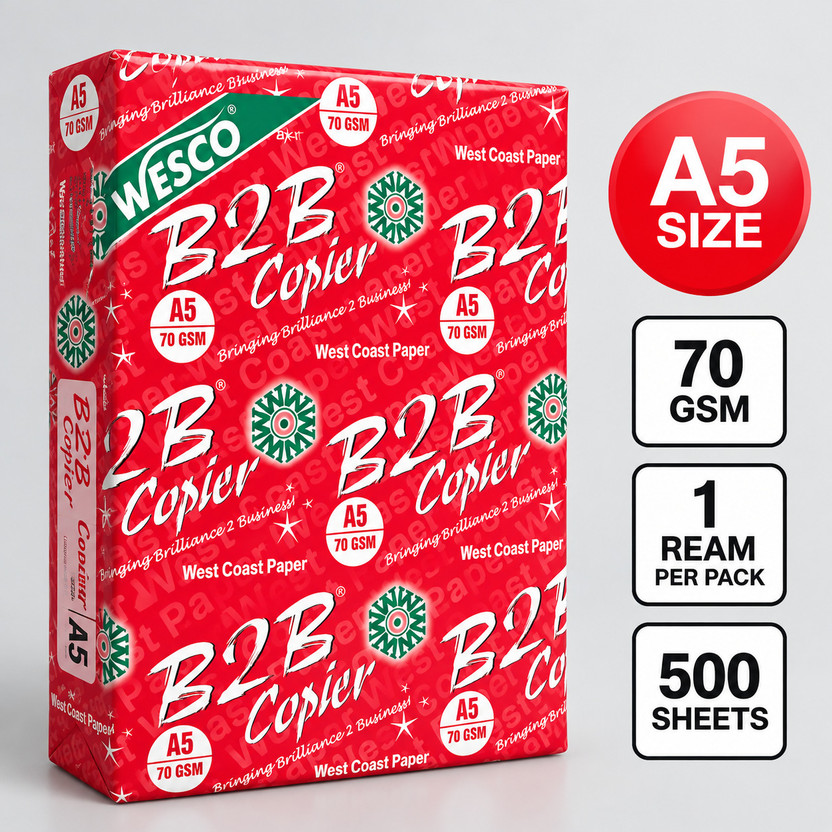 B2B Copier A5 Paper Unruled A5 Size 70 gsm Copier Paper(Set of 1, White)