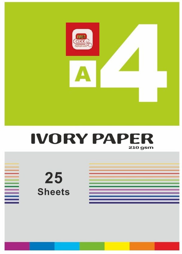 PREMIUM QUALITY FIRST CLICK A4 IVORY PAPER 25 DRAWING SHEETS UNRULED A4 SIZE 210 gsm Drawing Paper(Set of 1, White)
