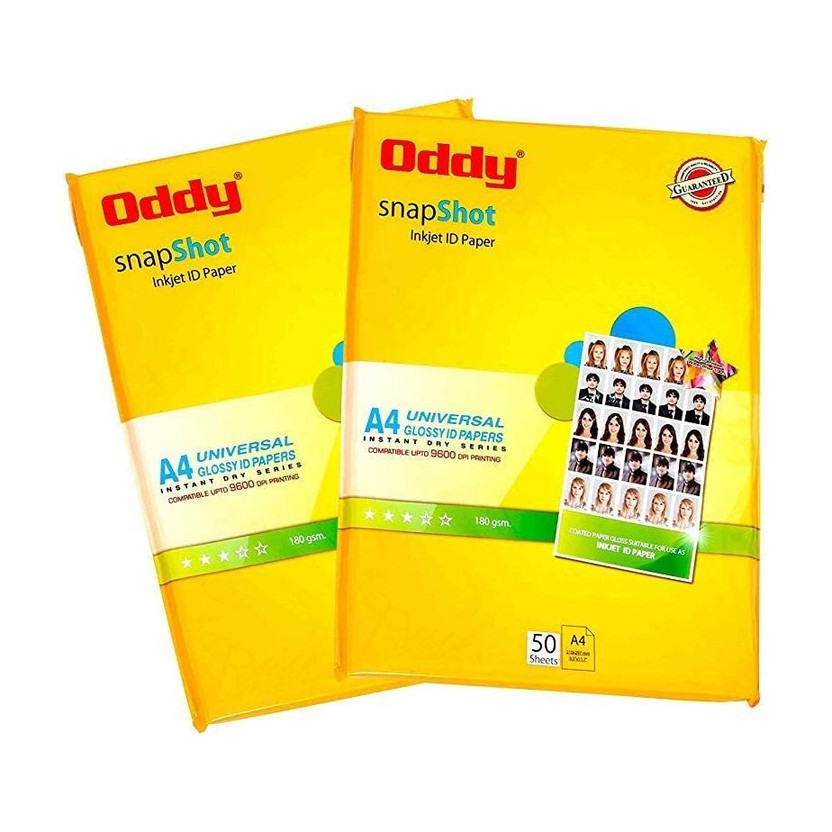 Oddy Inkjet Printer Photo Paper Unruled A4 180 gsm A4 paper(Set of 2, White)