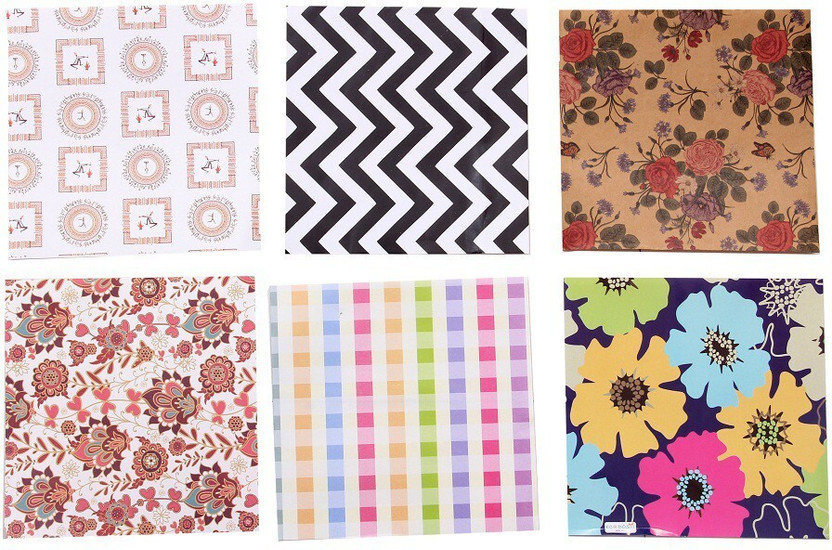 NOZOMI 6X6-INCH-CRAFT-PAPER-SET-1-60-PC unrule 6*6 100 gsm Craft paper(Set of 1, Multicolors)