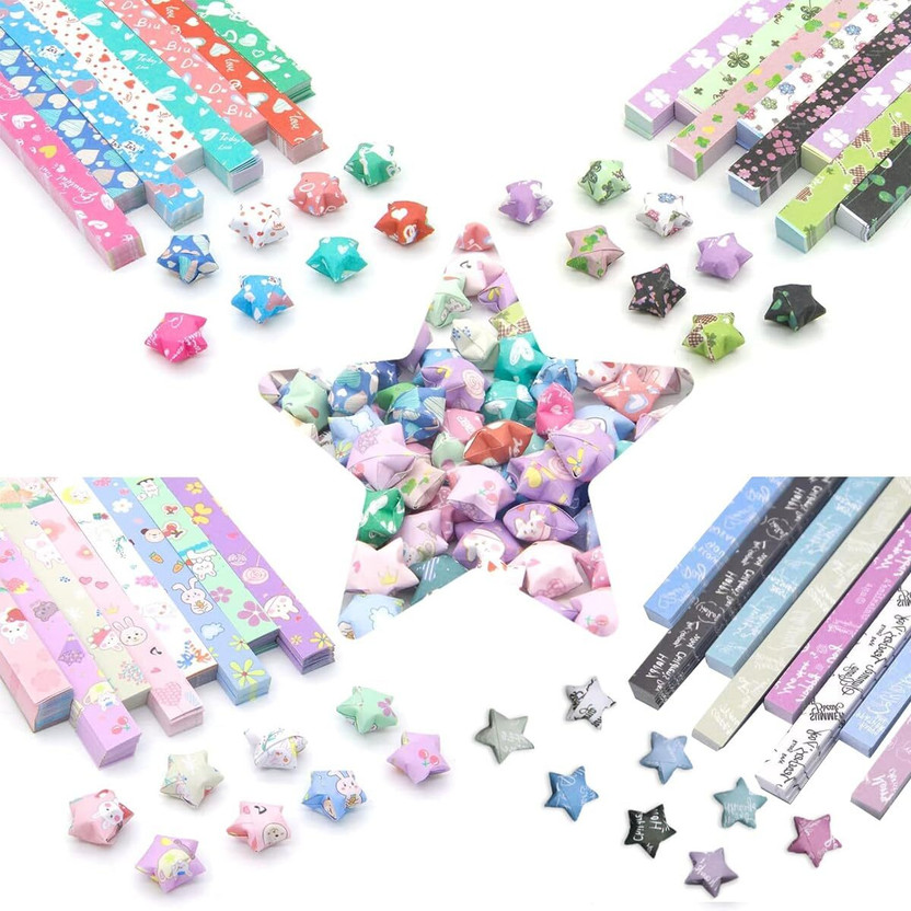 Verilux Lucky Star Series Unruled Custom (22cm) 100 gsm Origami Paper(Set of 1, Multicolor)