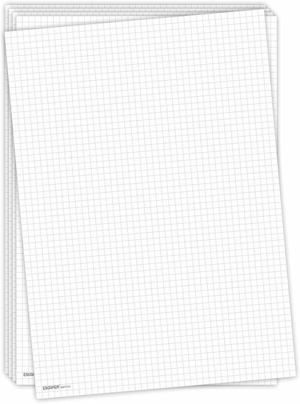 ESCAPER Pack of 50 Double-Sided A4 90 gsm Graph Paper(Set of 50, White)