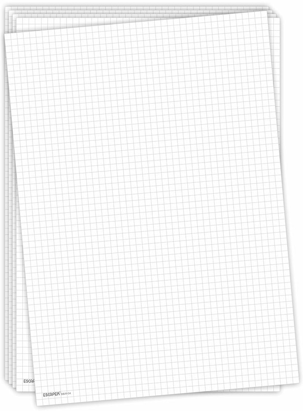 ESCAPER Pack of 100 Double-Sided A4 90 gsm Graph Paper(Set of 100, White)