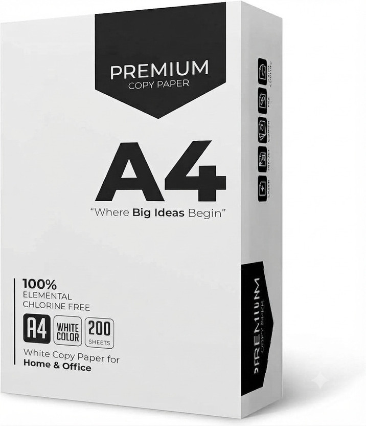 Dee wrapping paper A4 Unruled A4 75 gsm A4 paper(Set of 200, White)