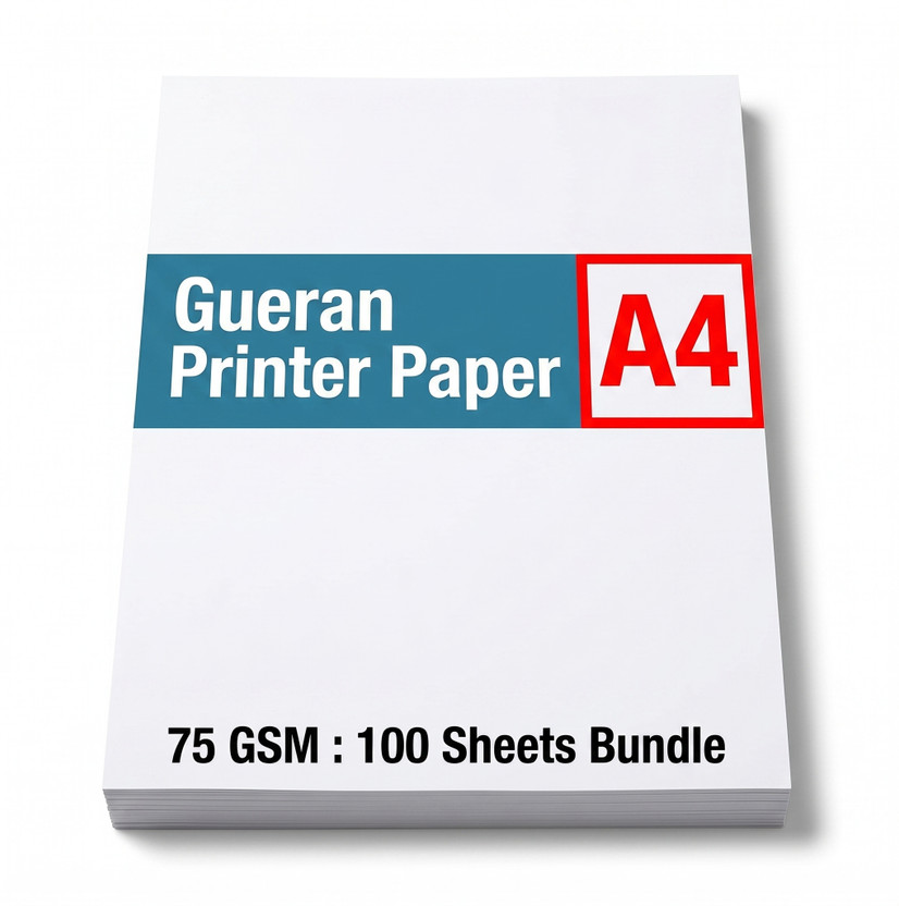 Gueran Stationary A4 White Sheets for Printer, Office Project & School Use Unruled A4 75 gsm A4 paper(Set of 1, White)