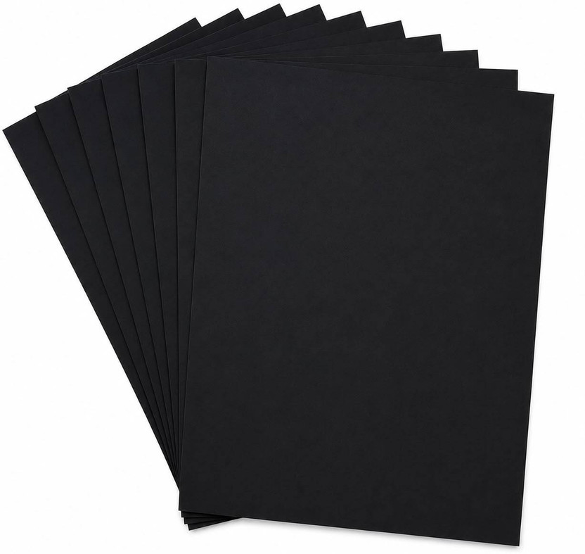 Vartanu Chartpaper- Black Unruled 21"x27" 120 gsm Coloured Paper(Set of 10, Black)
