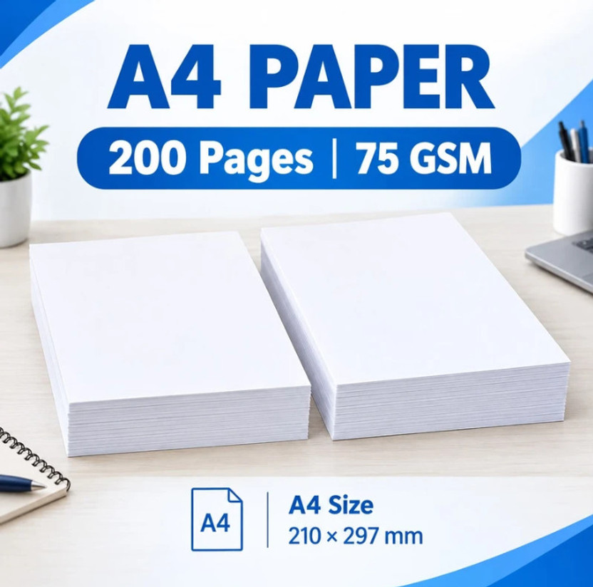 Dee Dee wrapping paper A4 Unruled A4 75 gsm A4 paper(Set of 200, White) - Flipkart Deal