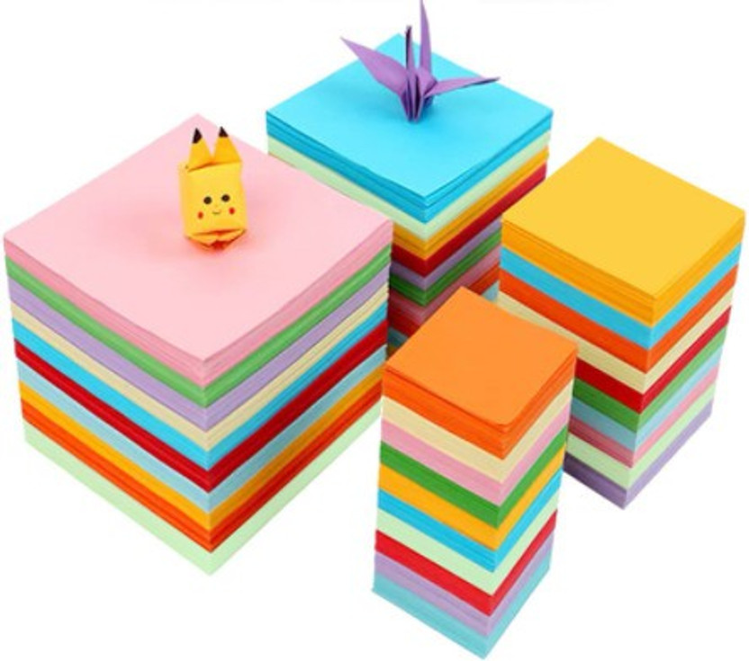 SHARMA SHARMA BUSINESS Squere Craft Paper Set of 100 Paper Size 15x15cm Double Side Rich Color Plain 15x15cm 70 gsm Craft paper(Set of 100, Multicolor) - Flipkart Deal