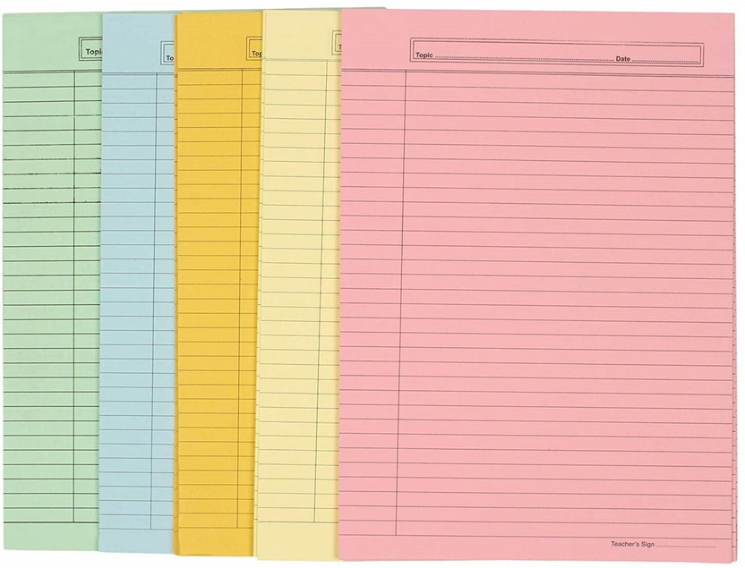 Eclet A4 Size both Side Ruled coloured Sheet (Pack of 100 sheets) for Project/Assignment/Practical/Homework((A4-100 sheet coloured A4 90 gsm Coloured Paper(Set of 1, Multicolor)