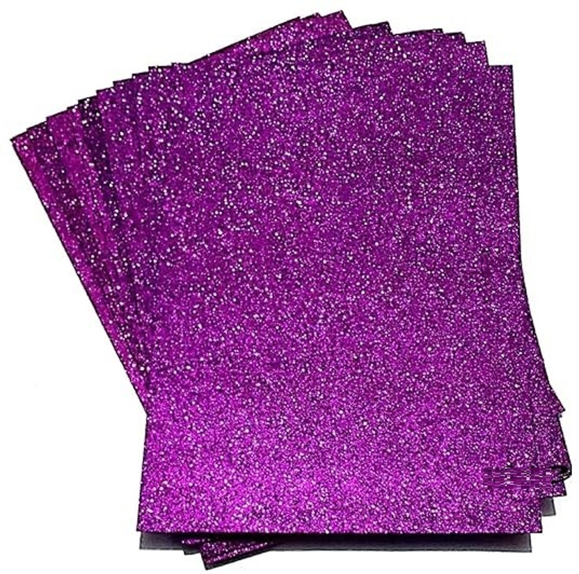 Eclet 10 A4 (Purple) Glitter Foam Sheet Sparkles Purple Color Sheet, for Art & Craft Decoration, Gift Wrapping, Scrapbooking, Craft Project, Etc A4 100 gsm A4 paper(Set of 1, Purple)