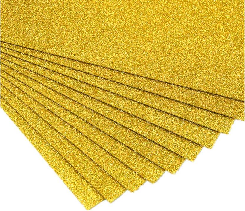 manrish A4Size Golden Eva Foam Glitter Designer Sheets