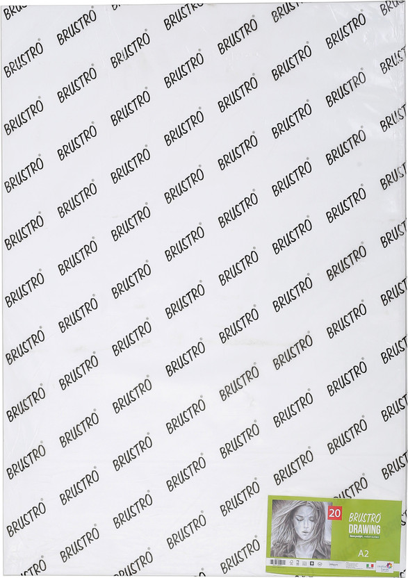 BRuSTRO drawing and sketching loose sheet A2 200 gsm Drawing Paper(Set of 1, White)