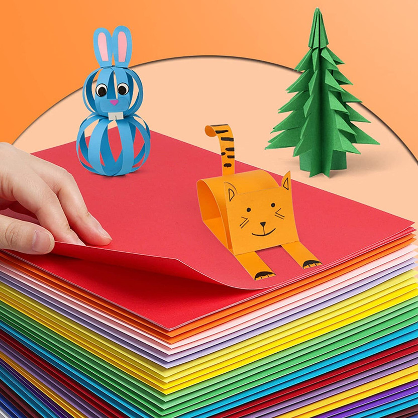 Eclet 100 Sheets Colored Cardstock 10 Assorted Colors Double Sided Printed Cardstock Paper for Kids Scrapbooking Party Decor Card Making Craft School Supplies A4 90 gsm A4 paper(Set of 1, Multicolor)
