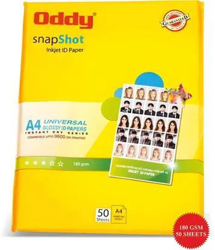 Oddy Glossy SNAP SHOT RULED A4 Size 180 gsm A4 paper(Set of 1, White)