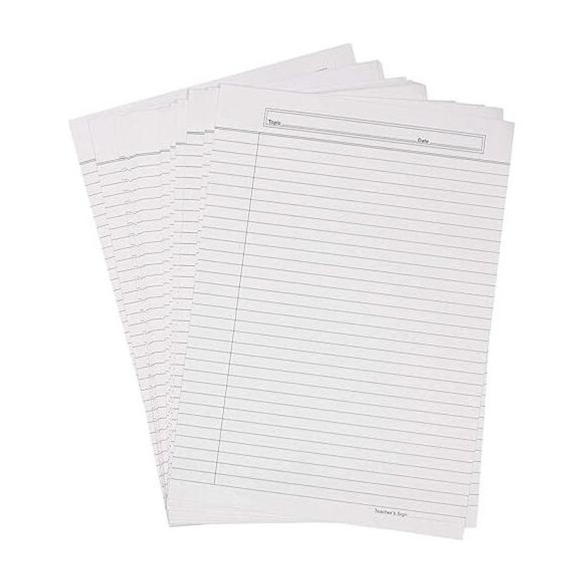 Eclet A4 Size Both Side Ruled White Sheet (Pack of 100 sheets) for Project/Assignment/Practical/Homework(Bsr -100 white sheet ) A4 100 gsm A4 paper(Set of 1, White)