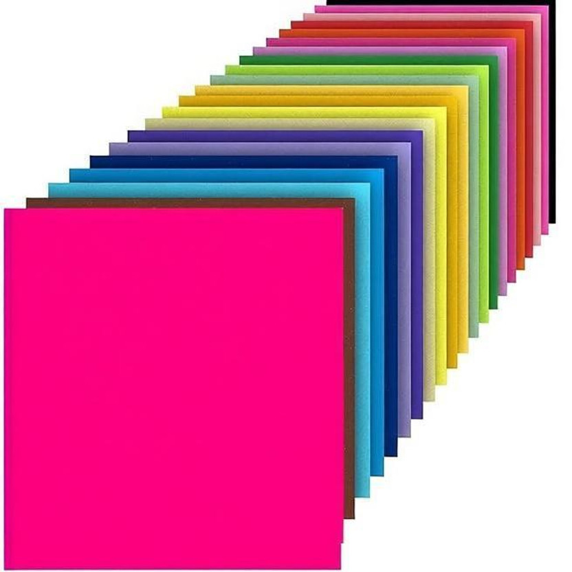 Eclet A5 Neon Origami paper 100 sheet Premium Coloured Paper/Sheets Both Side Coloured For Origami, Scrapbooking, Project Work A5 90 gsm Origami Paper(Set of 1, Multicolor)