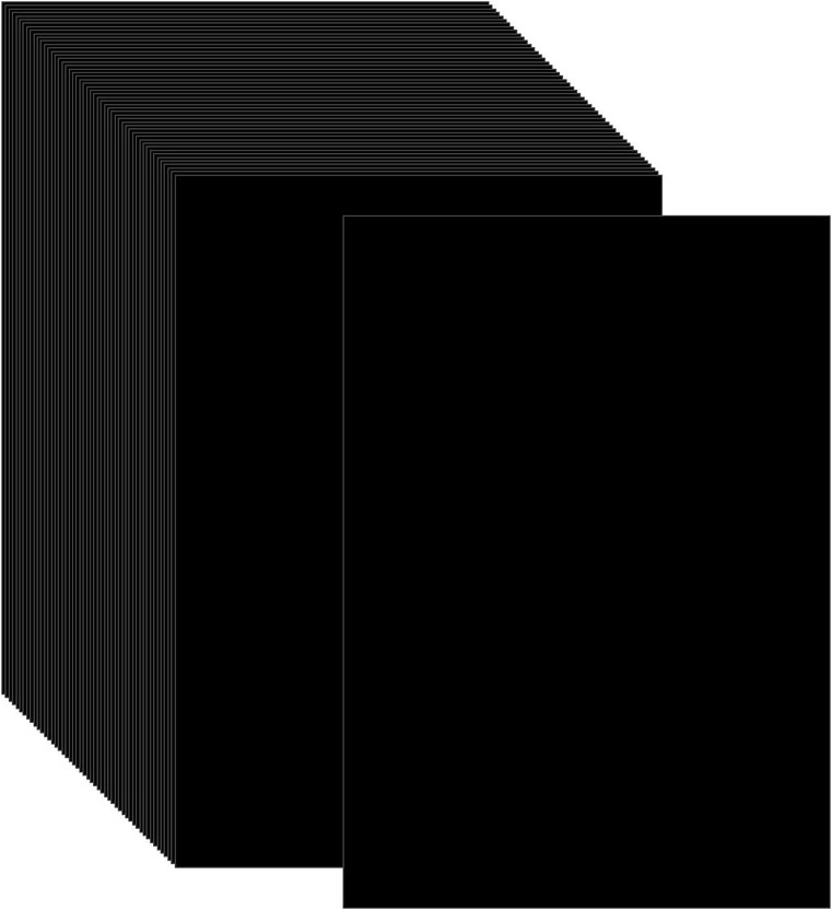 SHARMA BUSINESS Black Kraft Paper, 120 GSM Thick, Made in India, Kraft Paper for School Art Plain A4 120 gsm Coloured Paper(Set of 20, Black)