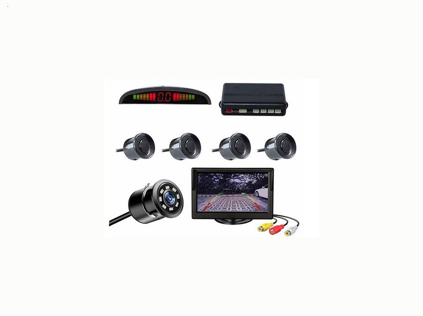 PROEDITION Car Reverse Parking Sensor System Rear with Camera & 4.3 Inch TFT Monitor X56 Car Reverse Parking Sensor Camera with 4.3 Inch TFT Monitor Kit X56 Parking Sensor(Ultrasonic Systems)