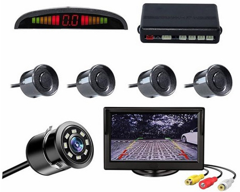 PROEDITION Car Reverse Parking Sensor System Rear with Camera & 4.3 Inch TFT Monitor X423 Car Reverse Parking Sensor Camera with 4.3 Inch TFT Monitor Kit X423 Parking Sensor(Ultrasonic Systems)
