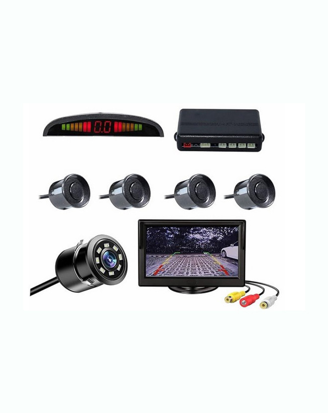 PROEDITION Car Reverse Parking Sensor System Rear with Camera & 4.3 Inch TFT Monitor X466 Car Reverse Parking Sensor Camera with 4.3 Inch TFT Monitor Kit X466 Parking Sensor(Ultrasonic Systems)