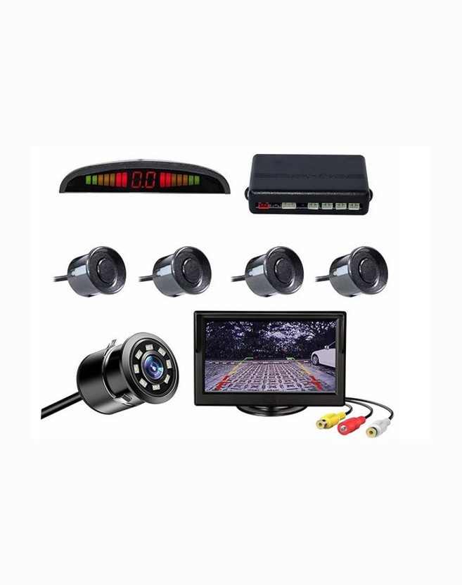 PROEDITION Car Reverse Parking Sensor System Rear with Camera & 4.3 Inch TFT Monitor X469 Car Reverse Parking Sensor Camera with 4.3 Inch TFT Monitor Kit X469 Parking Sensor(Ultrasonic Systems)
