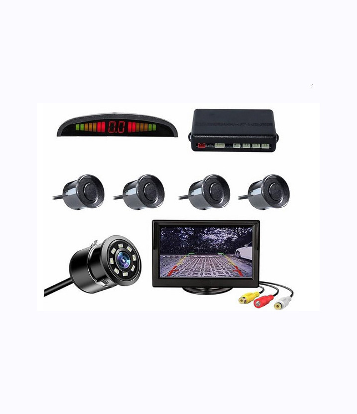 PROEDITION Car Reverse Parking Sensor System Rear with Camera & 4.3 Inch TFT Monitor X425 Car Reverse Parking Sensor Camera with 4.3 Inch TFT Monitor Kit X425 Parking Sensor(Ultrasonic Systems)