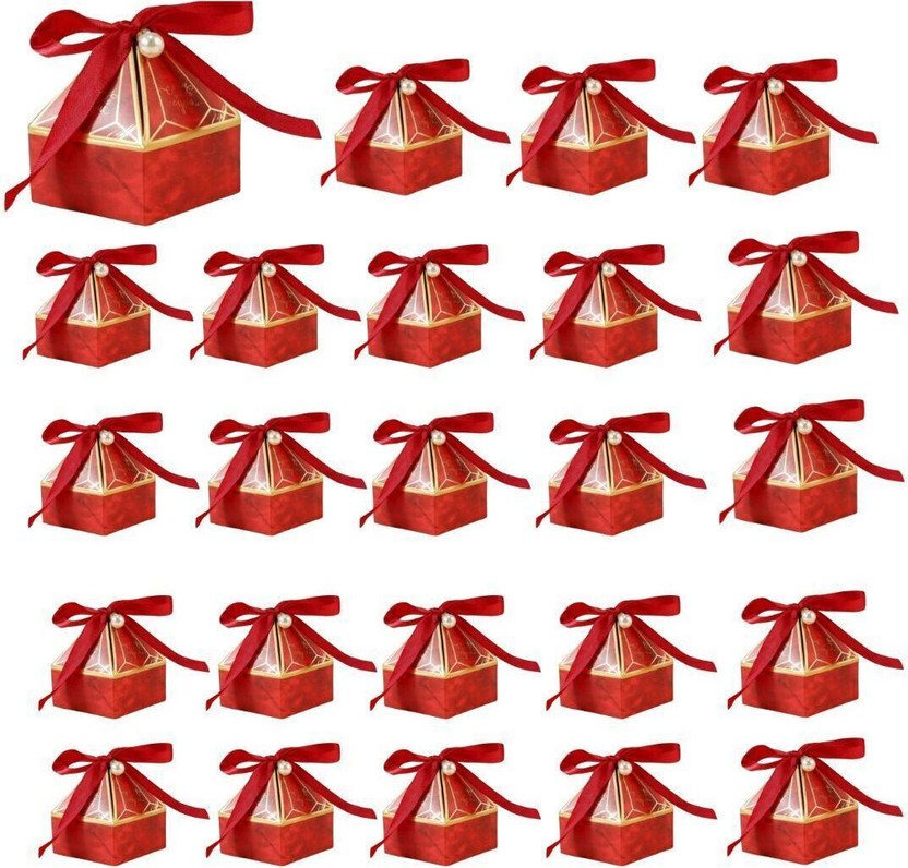 Satyam Kraft Printed Party Bag(Red, Pack of 20)