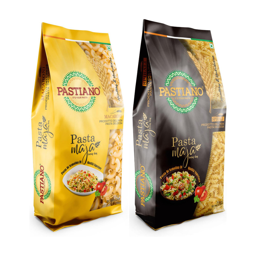 PASTIANO MAJA FUSILLI AND MACARONI PASTA- 500 GMS EACH- (PACK OF 2)- Macaroni, Fusilli Pasta(Pack of 2, 1 kg)