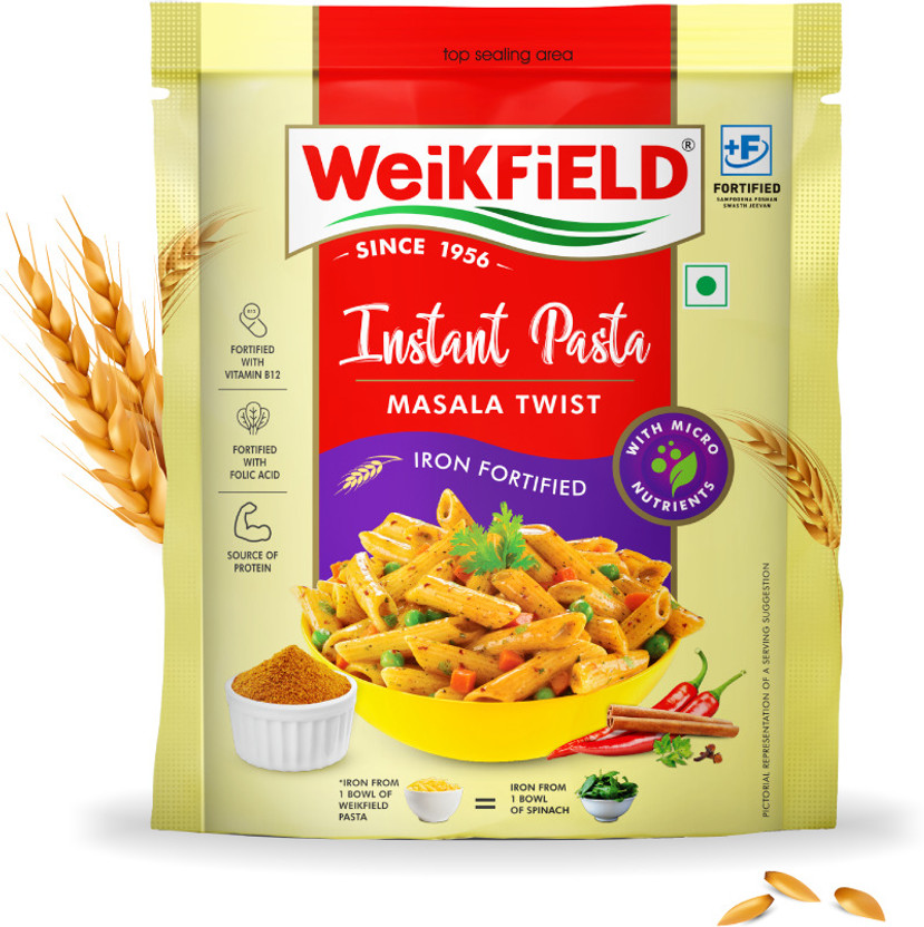 WeiKFiELD WeiKFiELD Instant Pasta-Masala Twist, Made With 100% Durum Wheat, 100% Vegetarian Pasta(64 g) - Flipkart Deal