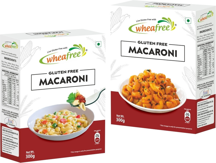 wheafree Gluten Free Macaroni (Pack of 2 x 300g each) | No Maida | No Trans Fat Pasta(Pack of 2, 600 g)