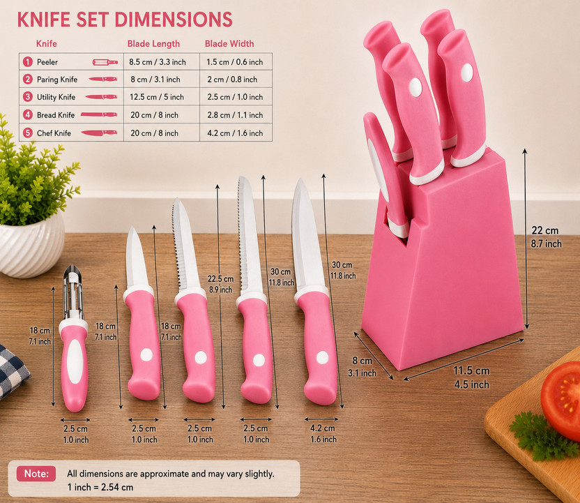 MD MD PRODUCTS PINK KNIEF 6PCS NA Peeler Set(Pink Pack of 5) - Flipkart Deal